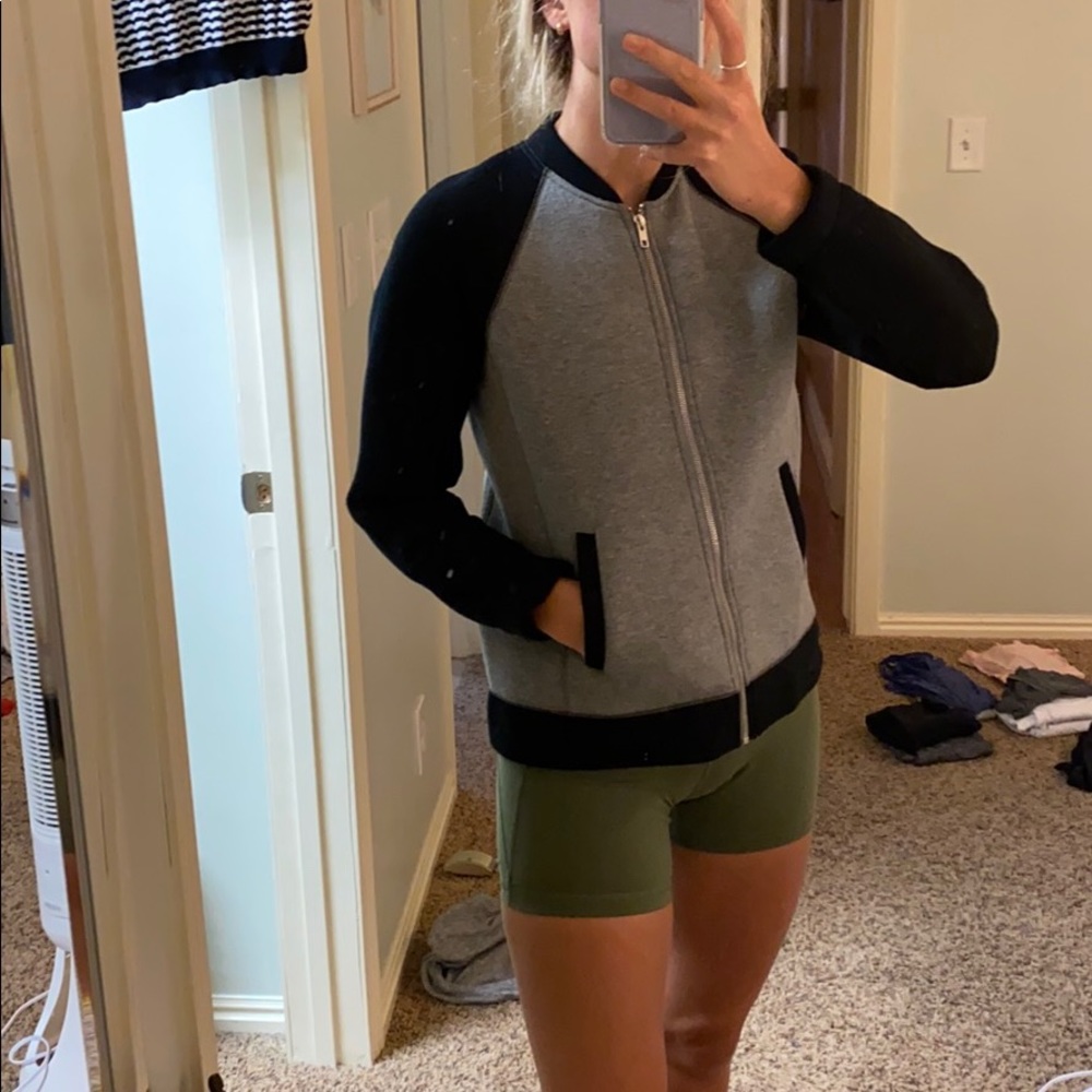 J crew black and grey zip up